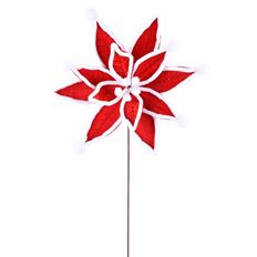 POINSETTIA VLVT JESTER 22" RED/WHT