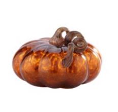 PUMPKIN 5.5X9" GLASS ORANGE