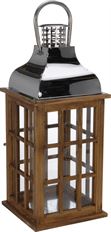 LANTERN WOOD 47CM BROWN