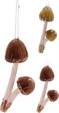 ORN MUSHROOM 19CM BROWN