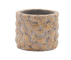 PLANTER PINECONE 5" GOLD/WHITE