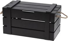 BOX W/LID WOOD 44X23CM BLACK