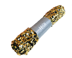 DECO FABRIC 25X125CM BLACK/GOLD