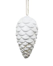 ORN 230MM PINECONE/SNOW WHITE