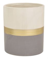 POTTERY 4.5" CERAMIC GOLD BANDED