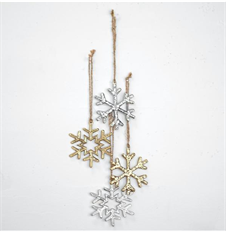 ORN SNOWFLAKE 3.5"GOLD/SILV 4/PK