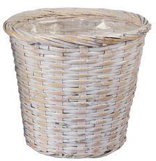 POTCOVER 7.75" SPLIT FERN WHITEWASH