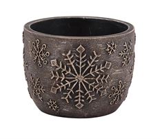 POTTERY SNOWFLAKE EMBOSSED