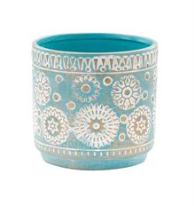 POTTERY SNOWFLAKE BLUE/COPPER