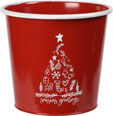BUCKET W/TREE 165X152MM RED/WHT