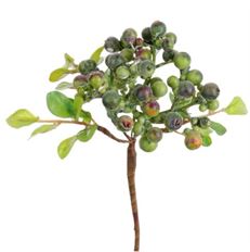 BERRY SPRAY W/LEAF 8" GREEN PURPLE