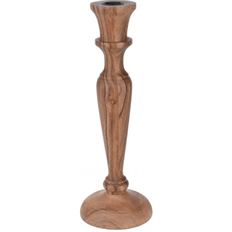 CANDLESTICK WOOD 10X31CM NATURAL