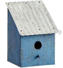 BIRDHOUSE WOOD 9.5X6.5" BLUE