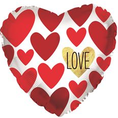 MYLAR 17 LOVE ON GOLD HEART 5/PK