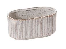 PLANTER OVAL STABLE 5.5X3" WHITE