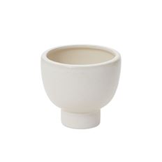 POTTERY COMPOTE 4.25"H 4.5"O WHITE