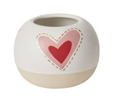 POTTERY VASE 5.75X4 HEART