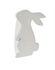 POTTERY VASE 4X1.75X5.5" BUNNY WHT