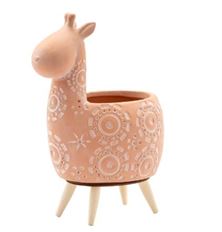 POTTERY GIRAFFE W/LEG 7.75" TERRA