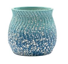 POTTERY SPECKLED 5.5" BLU/WHT