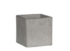 POTTERY CUBE 4X4" GRAY