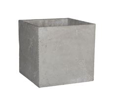 POTTERY CEMENT CUBE 8.25X8.25 GRAY
