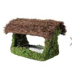 BIRDHOUSE MOSS WOVEN PORCH 12x9" GR