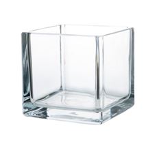 VASE SQUARE 6"H 6X6"O CLEAR