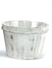 POTCOVER 6" WOOD WHITE WASH