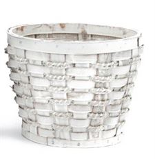 BASKET PLANTER 8" W/LINER WHITE