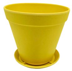 PLANTER BIO FIBER 4.33" YELLOW