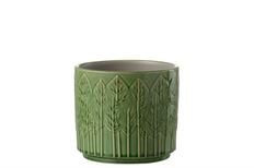 CERAMIC LEAF PATTERN 14CM GREEN
