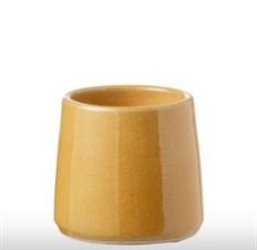 CERAMIC POT TAPERED TOP 13CM OCHRE