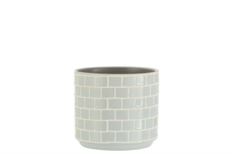 CERAMIC POT SUBWAY TILE 14CM WHITE