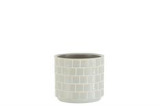 CERAMIC POT SUBWAY TILE 12CM WHITE