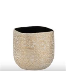 POTTERY SQUARE 19CM GOLD