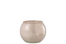 GLASS BUBBLE BOWL 13CM PINK