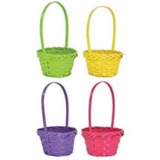 BASKET 6" ROUND BAMBOO BRIGHT