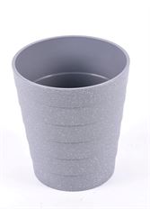 PLASTIC CONTAINER 7.75X7.09 " GRAY