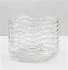 GLASS VASE WAVE 3.5" X 4.35" CLEAR