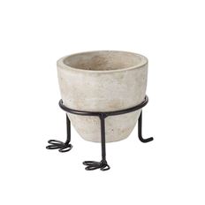 CEMENT POT 3X3.25" W/ METAL BASE