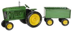 METAL TRACTOR W/ CART L19.5"XH7.25"
