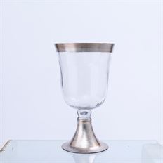 HURRICANE CANDLEHLD 11.5 X 6"  SIL