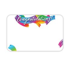 CARD CONGRATULATIONS COLORS 50/PKG