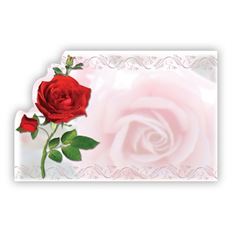 CARD NO SENTIMENT RED ROSE 50/PKG
