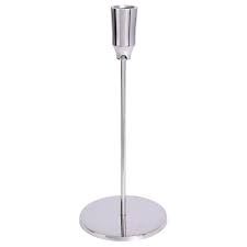 CANDLEHOLDER METAL 25CM SILVER
