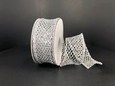 RIBBON 1.5"X10Y MEGA GLITTER SILVER