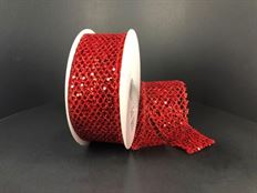 RIBBON 1.5"X10Y MEGA GLITTER RED
