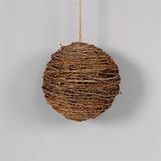 BALL 8" VINE W/TWINE HANGER NATURAL