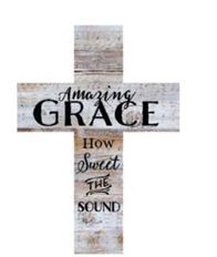 CROSS 7"H 5"W AMAZING GRACE W/PICK